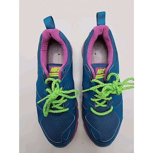 Nike Flex Trail Blue Green Pink Running Shoes Women's US 8.5 - Picture 7 of 8